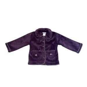 Nicole Miller New York Baby Girls Purple Velvet Jacket W/ Embroidery & Button Cl